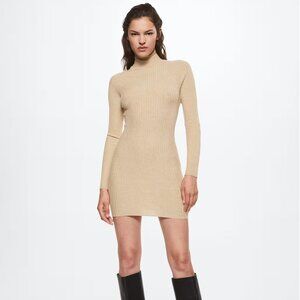 Mango knit ribbed dress